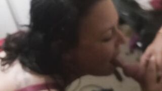 SUCKING OFF A LONG FAT SHINY COCK BJ