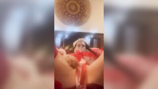 Fucking my arse with a big sex toy on Christmas Eve
