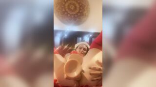 Fucking my arse with a big sex toy on Christmas Eve