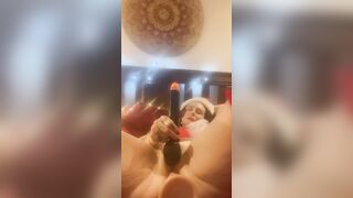 Fucking my arse with a big sex toy on Christmas Eve