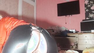 Butt banged and squirt inside pvc and high heels