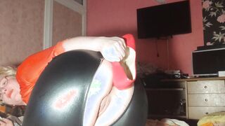 Butt banged and squirt inside pvc and high heels