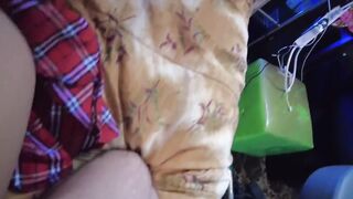 Blindfolded 18 year old cheats with stranger banged all holes by BWC and machine swallows cum