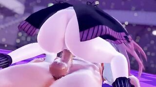 【MMD R-eighteen SEX DANCE】WHITE CHICK SHOWS HER LONG BOOTY AND FUCKS INSIDE INSANE RIDING激しいセックス[MMD R-18]