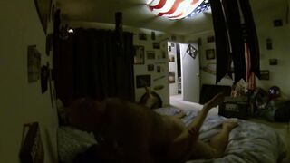 She ejaculates at three.28 and 6.55, after taking his cum