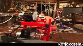 Katja Kassin gets strap and Bdsm Masturbating Sex Toy Machine
