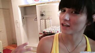 Little Bailey with natural jugs and pounded rough cunt