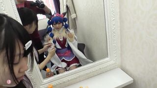 【Hentai Cosplay】Mei Hayama -Blonde women into Pink Uniform Masturbates and