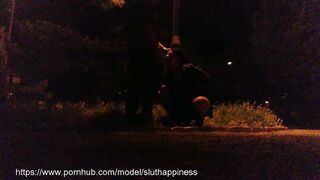 A skank's ex-wife shamelessly drinks piss and cum inside a outdoors park