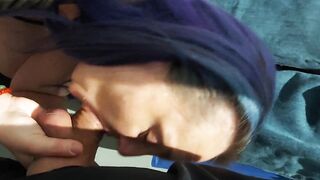 Giving daddy oral sex at work