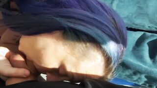 Giving daddy oral sex at work