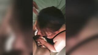 Deep throating long dick