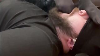 Humiliating and smothering my toes sub while i see tv