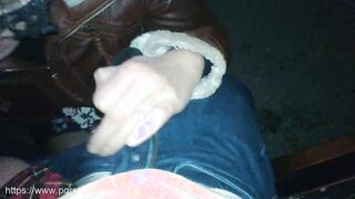 A outdoors park skank blows my nuts and swallows cum