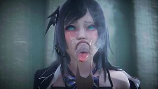 【MMD R-19 year old SEX DANCE】INTENSE BJ WHITE CHICK OFFER INSANE BJ TO LONG BLUE COCKホットガー[MMD R-18]