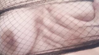 Fishnet boob play