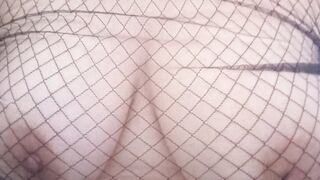 Fishnet boob play