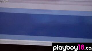 Classy long boobed sexy Jaime Faith Edmondson stripping on the