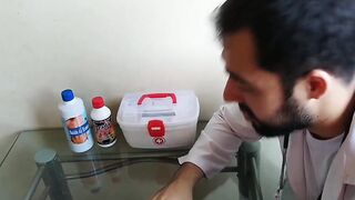 Patient arrives for consultation, and Doctor ends up eating his