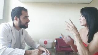 Patient arrives for consultation, and Doctor ends up eating his