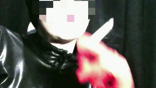 my red pvc gloves will make you suffer and explode semen all over