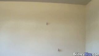 Slutty dark haired 19 yo Britney Blue blows dick and fucks