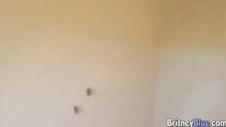 Slutty dark haired 19 yo Britney Blue blows dick and fucks