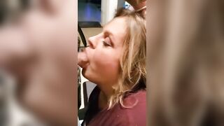 Sucking Off cock into the toilet