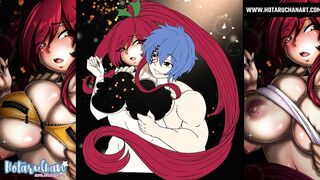 Jellal tenderly undresses Erza showing her enormous melons Cartoon by [HotaruChanART] ❤