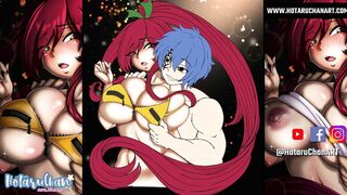 Jellal tenderly undresses Erza showing her enormous melons Cartoon by [HotaruChanART] ❤