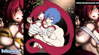 Jellal tenderly undresses Erza showing her enormous melons Cartoon by [HotaruChanART] ❤