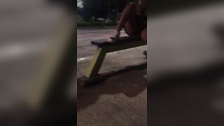 I take off my stockings inside a outdoor park and pissing a lot. Would you play with me?