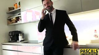 Real fetish whore gagging on cock