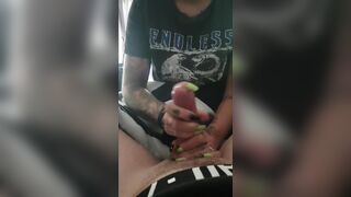 Getting jerked off on Hangover by mistress (Groaning) Full Version with HUGE JIZZED!