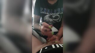 Getting jerked off on Hangover by mistress (Groaning) Full Version with HUGE JIZZED!