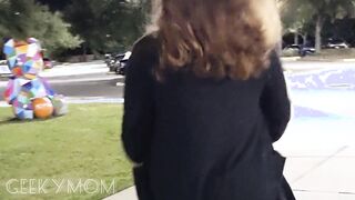 Date night Wifey exhibitionist Flashing around the town