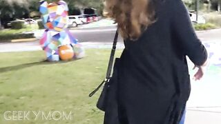 Date night Wifey exhibitionist Flashing around the town
