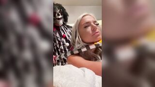 A scary man into a mask pushes himself into me!! I couldn’t resist!!