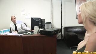 Domina sexy jerks off loser penis