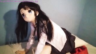 Yumeko Jabami from Kakegurui humping a pillow while strip pose on cosplay - Shirotaku Kigurumi
