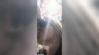 point of view BJ WITH BOMBSHELL LOVERS HIKING INSIDE THE FOREST 