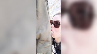 point of view BJ WITH BOMBSHELL LOVERS HIKING INSIDE THE FOREST 