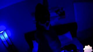 Baby women sucking off my cock with colorful led lights