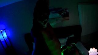 Baby women sucking off my cock with colorful led lights