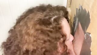 Bbw bimbo ex-wife sucking off heavy cummer at glory hole