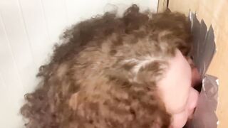 Bbw bimbo ex-wife sucking off heavy cummer at glory hole