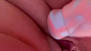 Having fun with my knot sex toy inside the shower