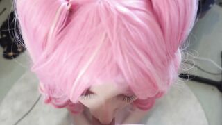 Swedish 19 Year Old Cosplay Skank Blows my Penis and Swallows My Cum