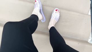 Goddess mom neighbors outdoor barefoot feet performance