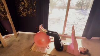 I got double penetrated from my new yoga ball -Bailey Brewer-